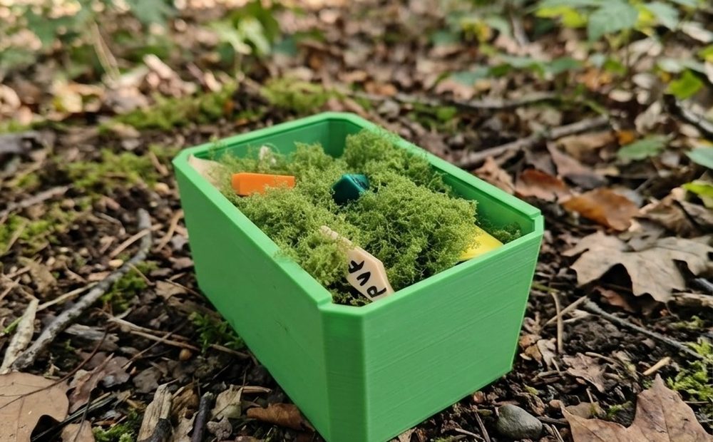 Una caja de escape room escondida en el bosque